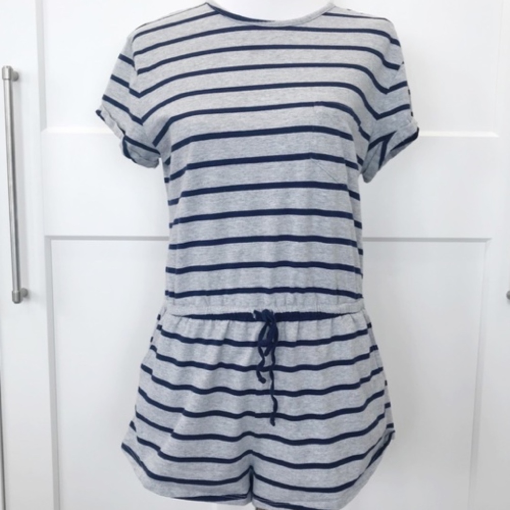 BDG grey and navy striped romper